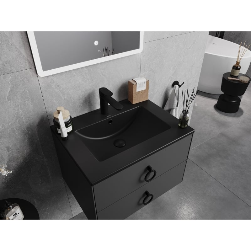 Mexen Atena inset sink for countertop 61 x 46 cm, black matte - 25016070