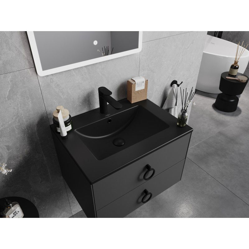 Mexen Atena inset washbasin 61 x 46 cm, black matte - 25016070