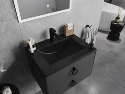 Mexen Atena inset washbasin 61 x 46 cm, black matte - 25016070