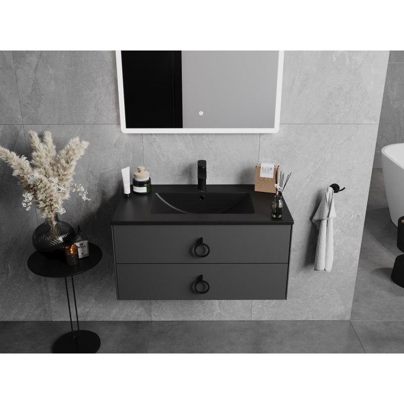 Mexen Atena built-in countertop washbasin 81 x 46 cm, matte black - 25018070