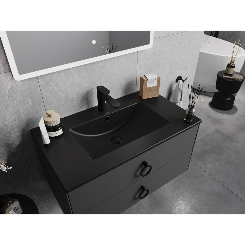 Mexen Atena countertop washbasin 81 x 46 cm, black matte - 25018070