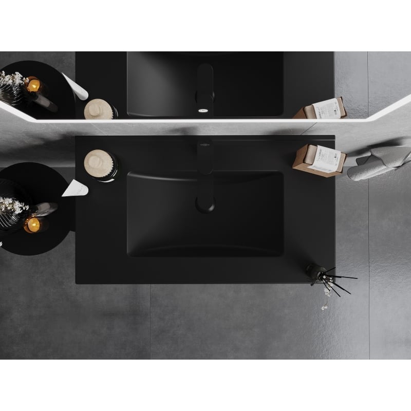 Mexen Atena washbasin recessed in countertop 81 x 46 cm, matte black - 25018070