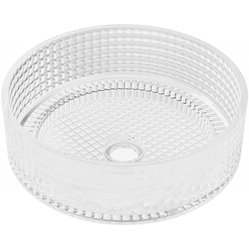 Mexen Lira glass countertop washbasin 37 x 37 cm, transparent - 24053700