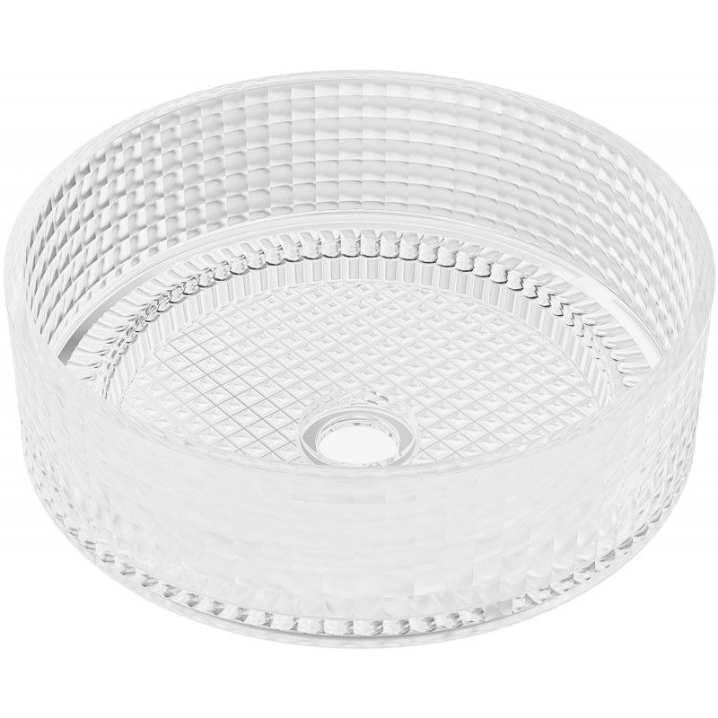 Mexen Lira glass worktop washbasin 37 x 37 cm, transparent - 24053700