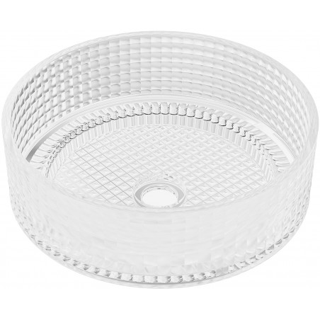 Mexen Lira glass countertop washbasin 37 x 37 cm, transparent - 24053700