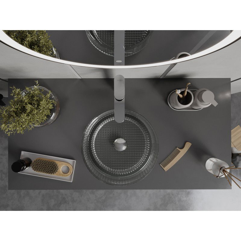 Mexen Lira glass countertop basin 37 x 37 cm, transparent - 24053700
