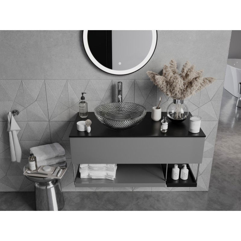 Mexen Olza glass countertop washbasin 42 x 42 cm, transparent - 24094200