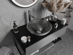 Mexen Olza glass countertop washbasin 42 x 42 cm, transparent - 24094200