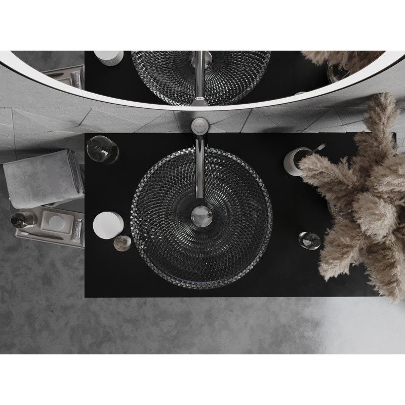 Mexen Olza glass countertop washbasin 42 x 42 cm, transparent - 24094200