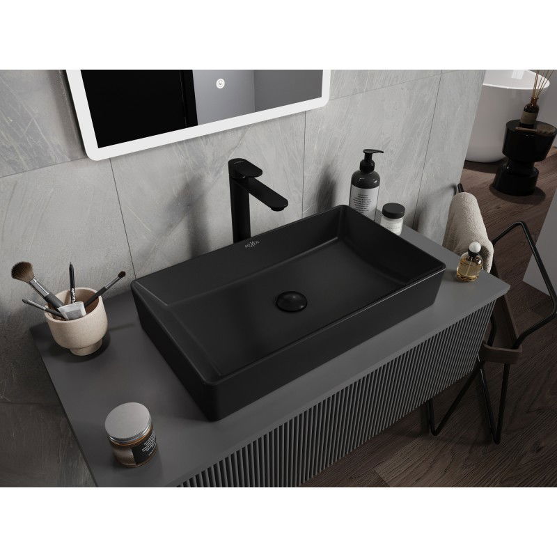 Mexen Nadia countertop washbasin 62 x 35 cm, matte black - 21616085