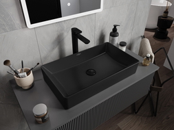 Mexen Nadia countertop washbasin 60 x 35 cm, Black matt - 21616085