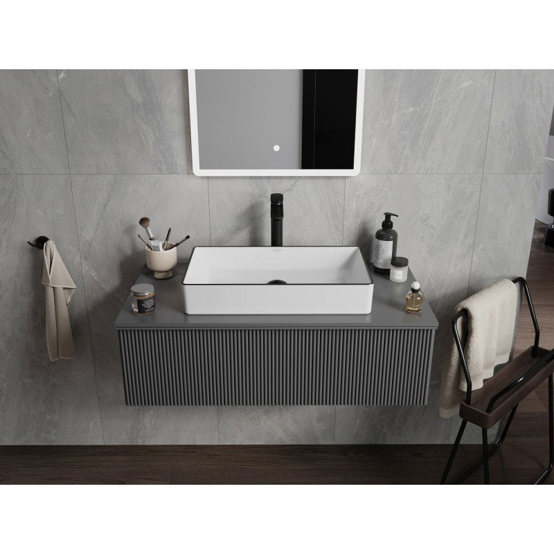 Mexen Nadia countertop washbasin 62 x 35 cm, white/black - 21616007