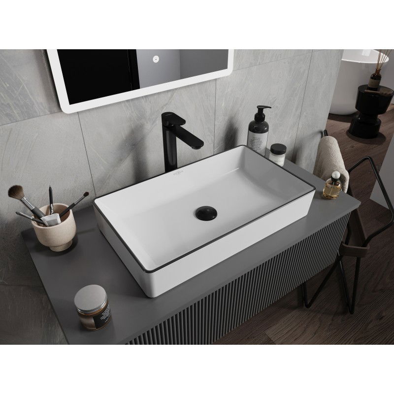 Mexen Nadia countertop washbasin 62 x 35 cm, white/black - 21616007