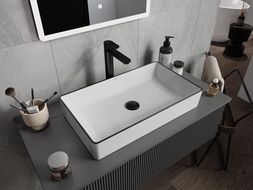 Mexen Nadia countertop washbasin 60 x 35 cm, White/Black - 21616007