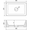 Mexen Nadia countertop washbasin 36 x 23 cm, Light Grey matt - 21613661