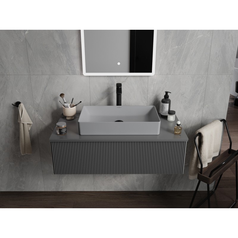 Mexen Nadia countertop washbasin 62 x 35 cm, light gray matte - 21616061