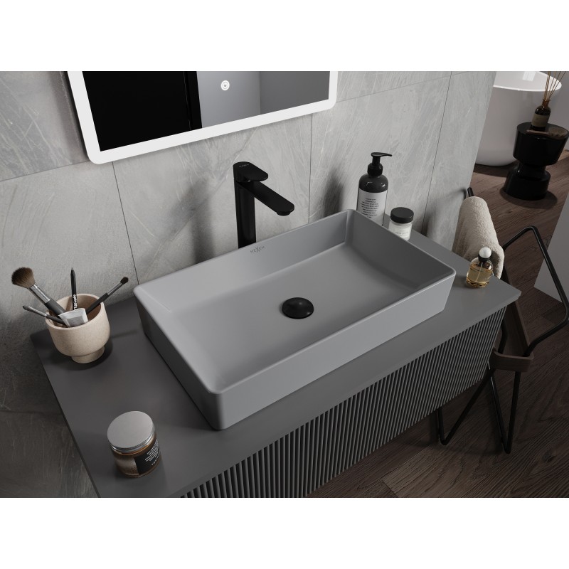 Mexen Nadia countertop washbasin 62 x 35 cm, light gray matte - 21616061