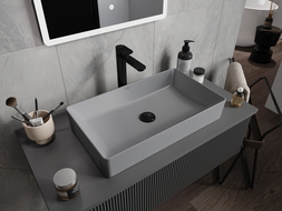 Mexen Nadia countertop washbasin 60 x 35 cm, Light Grey matt - 21616061