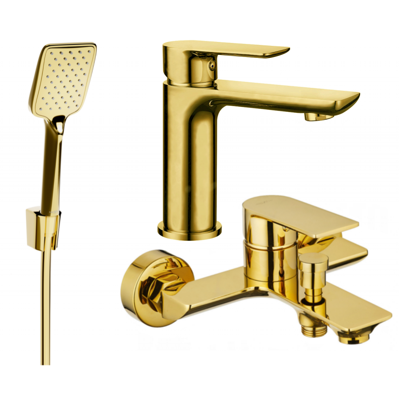 Mexen Alfa R62 Gold Bathtub Set - 745703R62-50