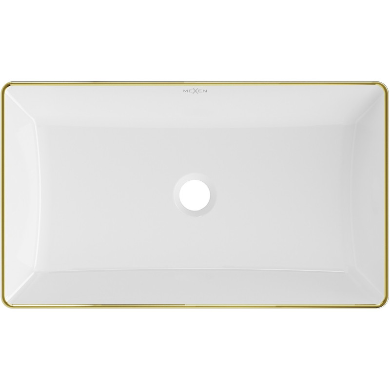 Mexen Nadia countertop sink 62 x 35 cm, white/gold rim - 21616005