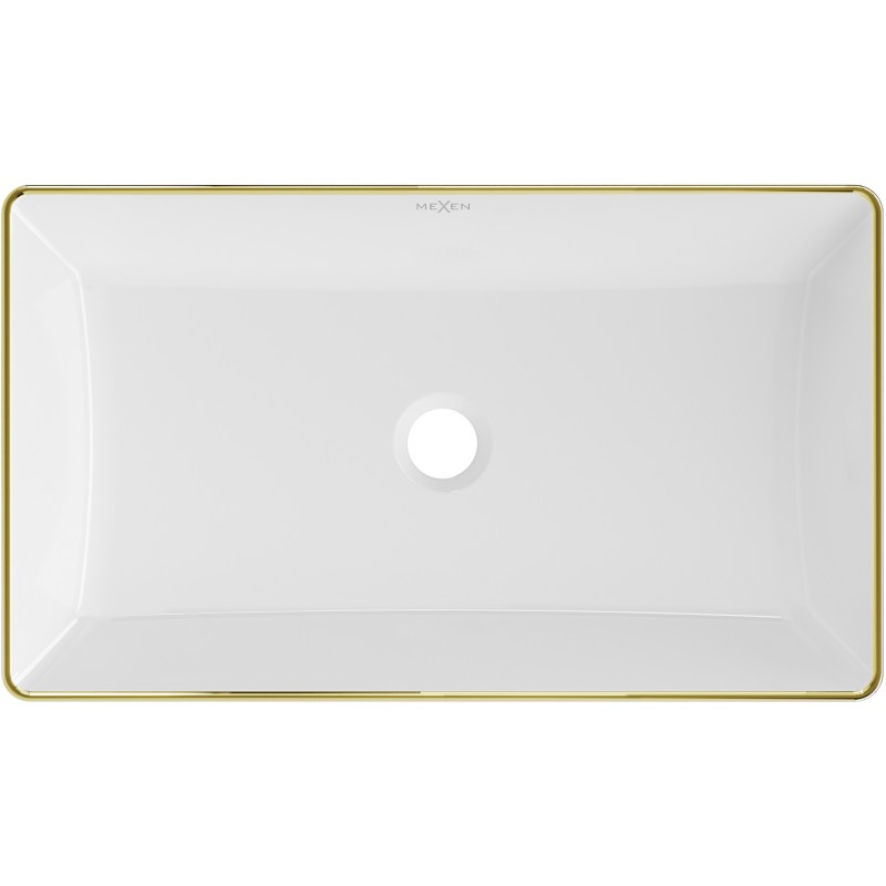 Mexen Nadia countertop washbasin 62 x 35 cm, white/gold rim - 21616005