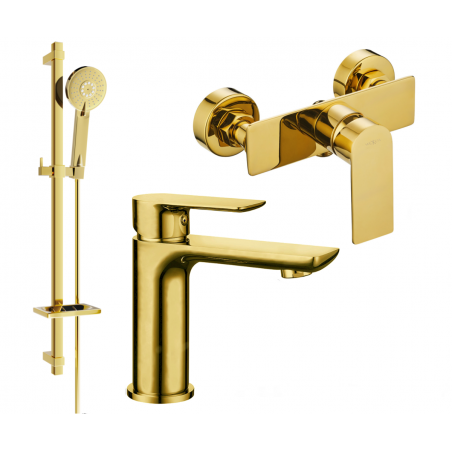 Mexen Alfa DQ40 shower set, Gold - 745704DQ40-50