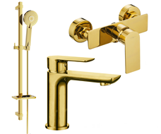 Mexen Alfa DQ40 shower set, Gold - 745704DQ40-50