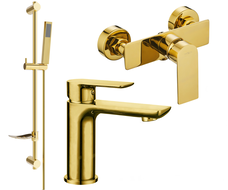 Mexen Alfa DF02 shower set, Gold - 745704DF02-50