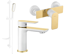 Mexen Alfa DF49 shower set, White/Gold - 745704DF49-25