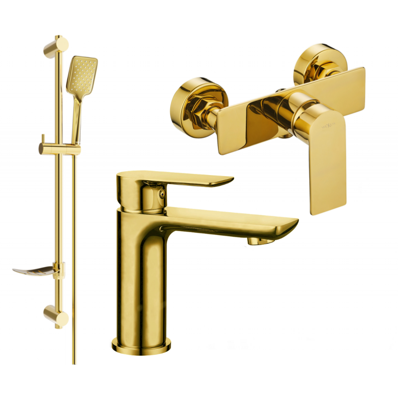 Mexen Alfa DF62 shower set, Gold - 745704DF62-50