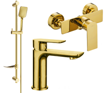 Mexen Alfa DF62 shower set, Gold - 745704DF62-50