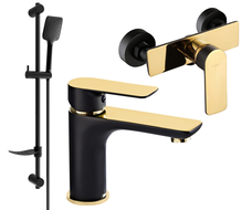 Mexen Alfa DF62 shower set, Black/Gold - 745704DF62-75