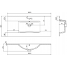 Mexen Atena built-in countertop sink 101 x 46 cm, white - 25011000