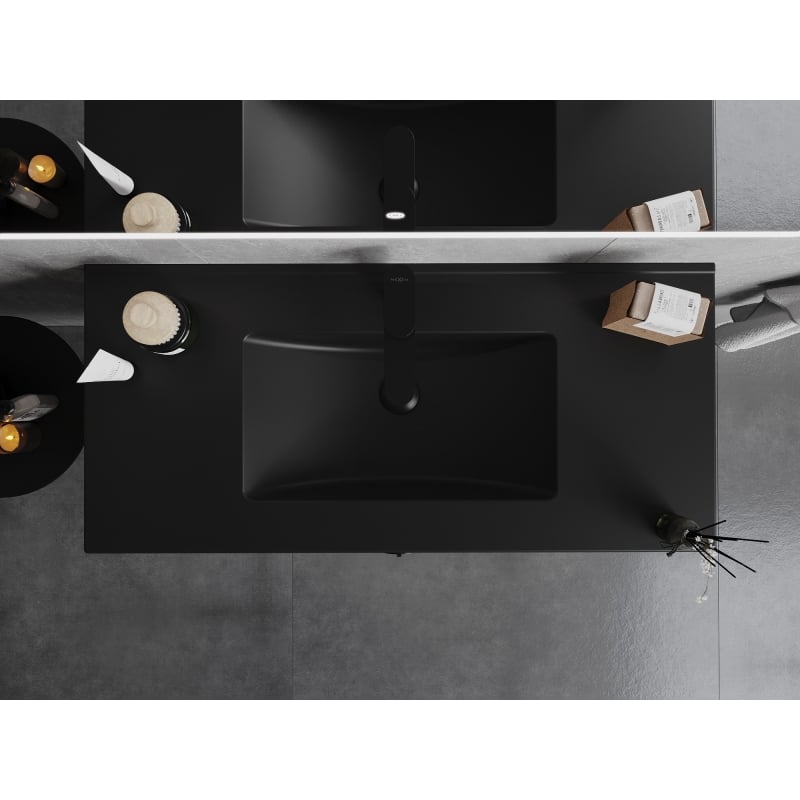 Mexen Atena countertop integrated washbasin 101 x 46 cm, matte black - 25011070