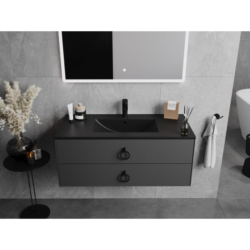 Mexen Atena countertop integrated washbasin 101 x 46 cm, matte black - 25011070