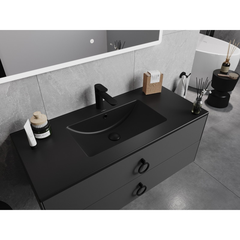 Mexen Atena countertop integrated washbasin 101 x 46 cm, matte black - 25011070