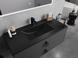 Mexen Atena countertop integrated washbasin 101 x 46 cm, matte black - 25011070