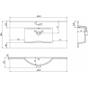 Mexen Atena countertop integrated washbasin 101 x 46 cm, matte black - 25011070