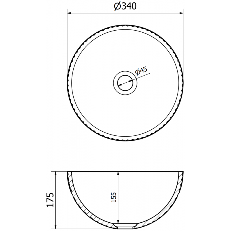 Mexen Dora glass countertop washbasin 34 x 34 cm, transparent - 24113400