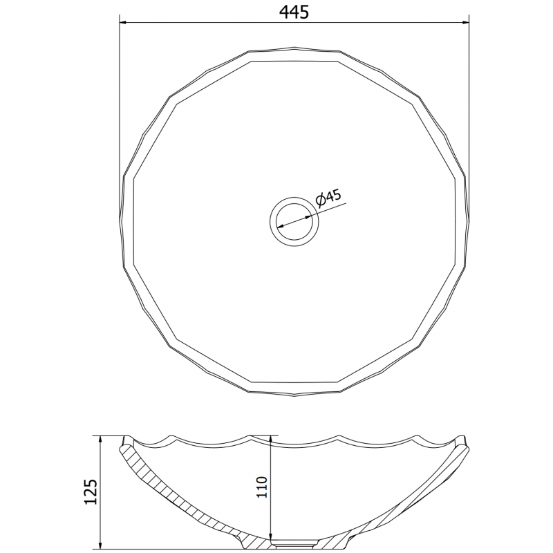 Mexen Inga glass countertop washbasin 44 x 44 cm, black - 24074470