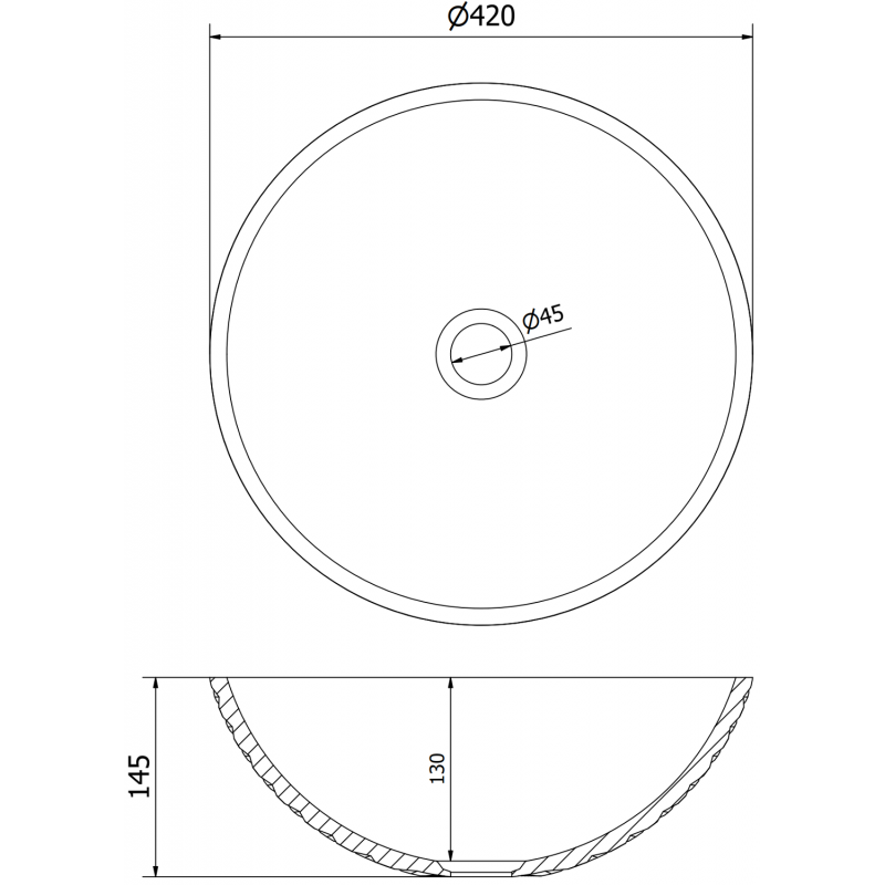 Mexen Olza glass countertop washbasin 42 x 42 cm, transparent - 24094200