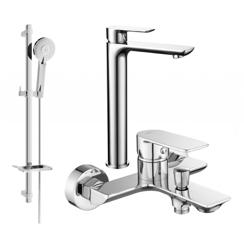 Mexen Alfa DQ40 bath set, chrome - 745713DQ40-00