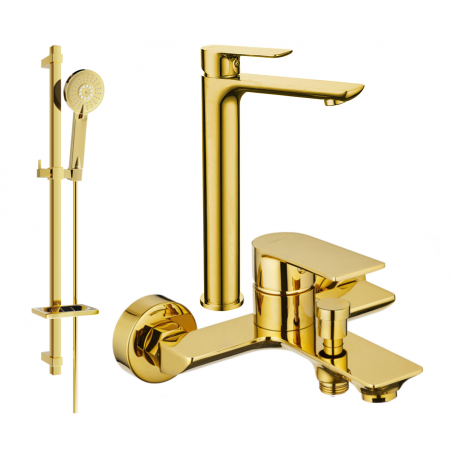 Mexen Alfa DQ40 bath set, gold - 745713DQ40-50