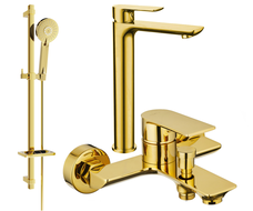 Mexen Alfa DQ40 bath set, gold - 745713DQ40-50