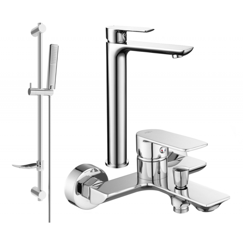 Mexen Alfa DF72 bath set, chrome - 745713DF72-00