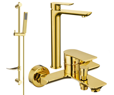 Mexen Alfa DF02 bathtub set, Gold - 745713DF02-50