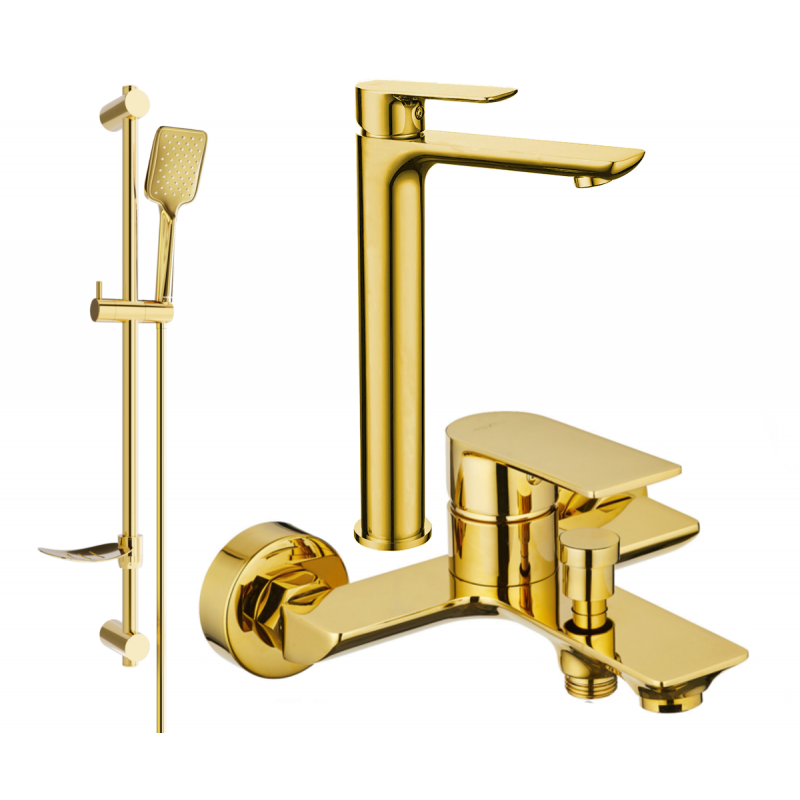 Mexen Alfa DF62 bathtub set, Gold - 745713DF62-50