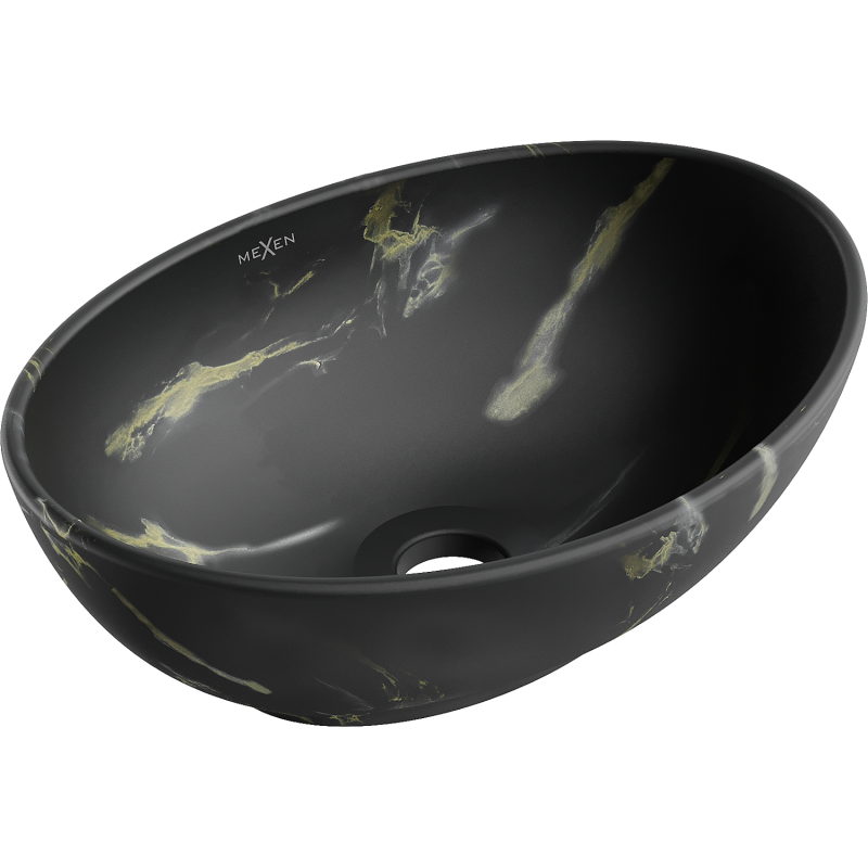 Mexen Elza countertop washbasin 40 x 33 cm, black stone - 21014084