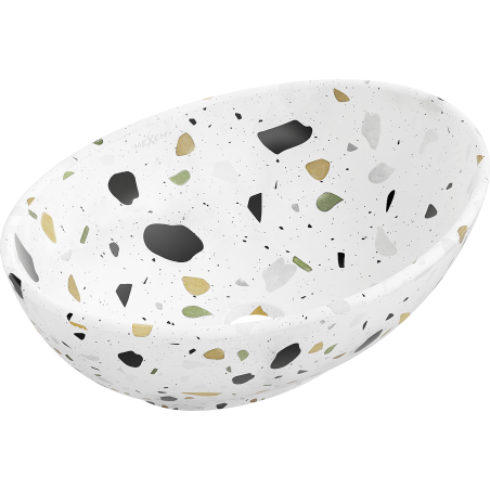 Mexen Elza countertop washbasin 40 x 33 cm, white terrazzo stone - 21014083