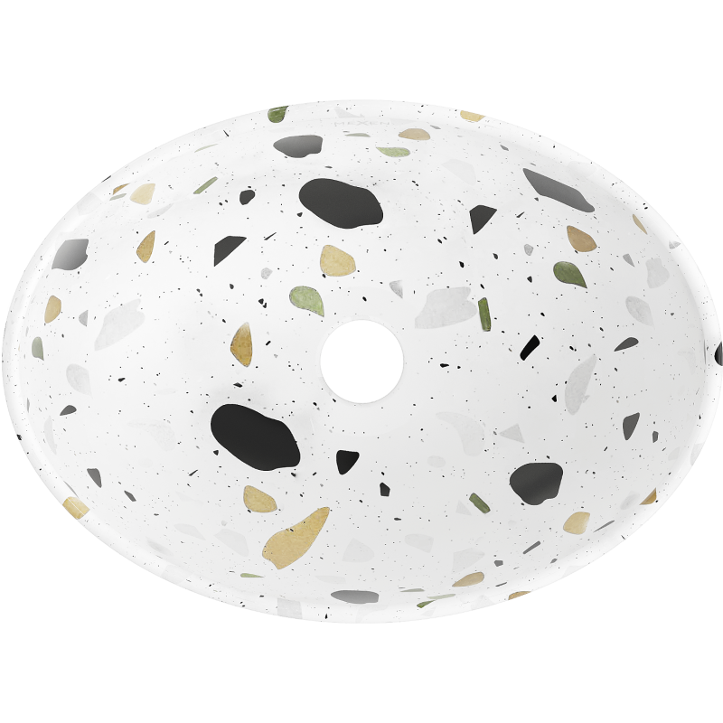 Mexen Elza countertop washbasin 40 x 33 cm, white terrazzo stone - 21014083